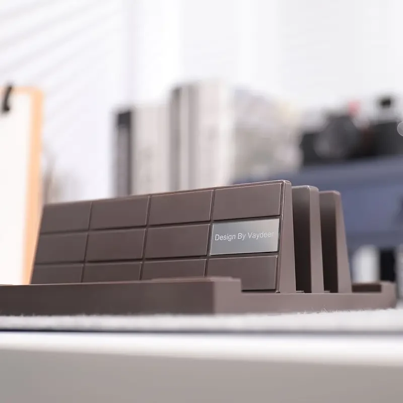 Vaydeer 3-in-1 Vertical Laptop Stand - Dual Slot, Space-Saving Desk Organizer for Notebooks, Tablets & Phones