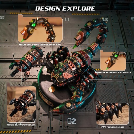 ROBOTIME ROKR 3D Metal Puzzles Emperor Scorpion For Adults To Build, Gift For Teen Adults 123 Pcs MI04