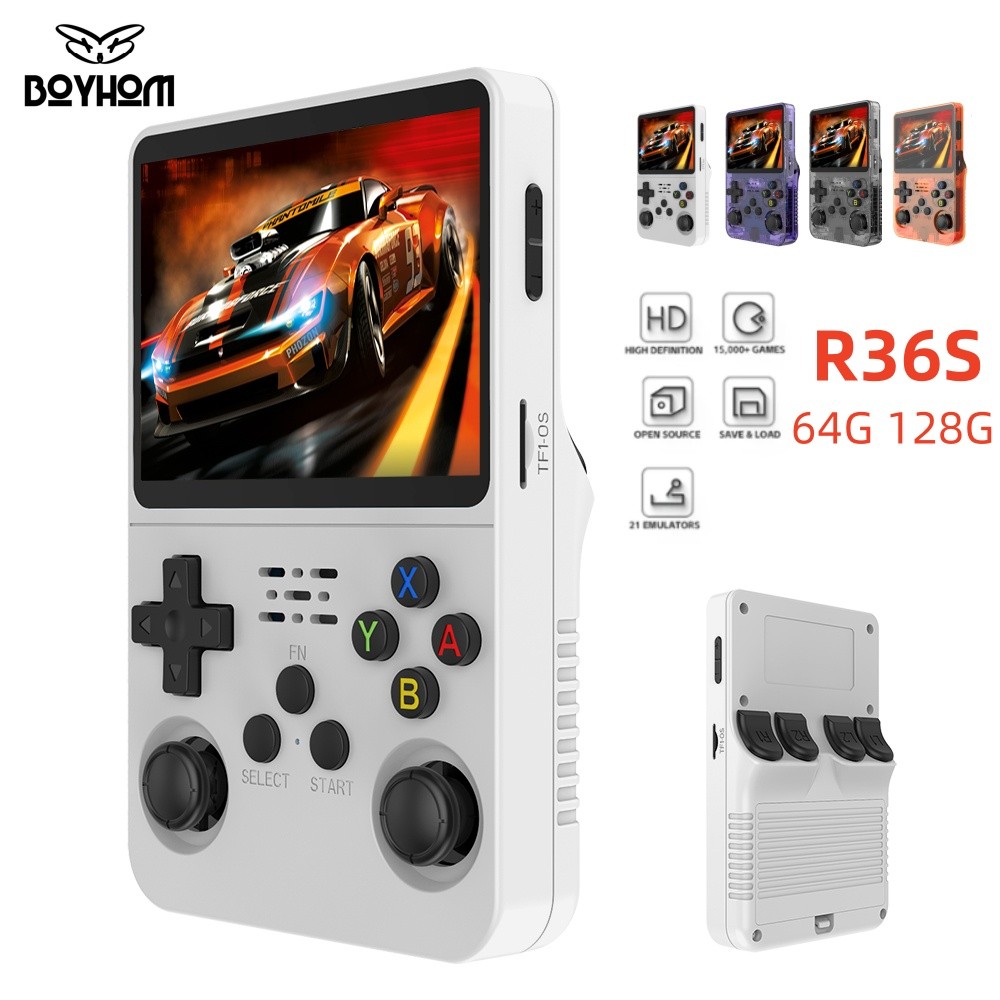 R36S Retro Handheld Game Console  Open Source Linux System with 3.5-Inch IPS Screen, 64GB/128GB Storage