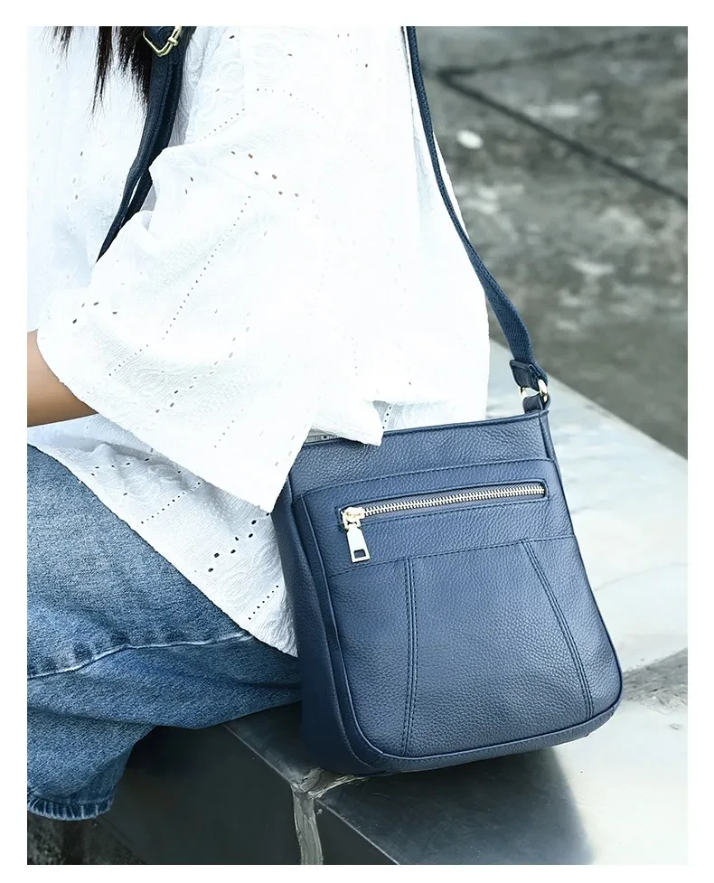 New Mother Style First Layer Cowhide Messenger Bag