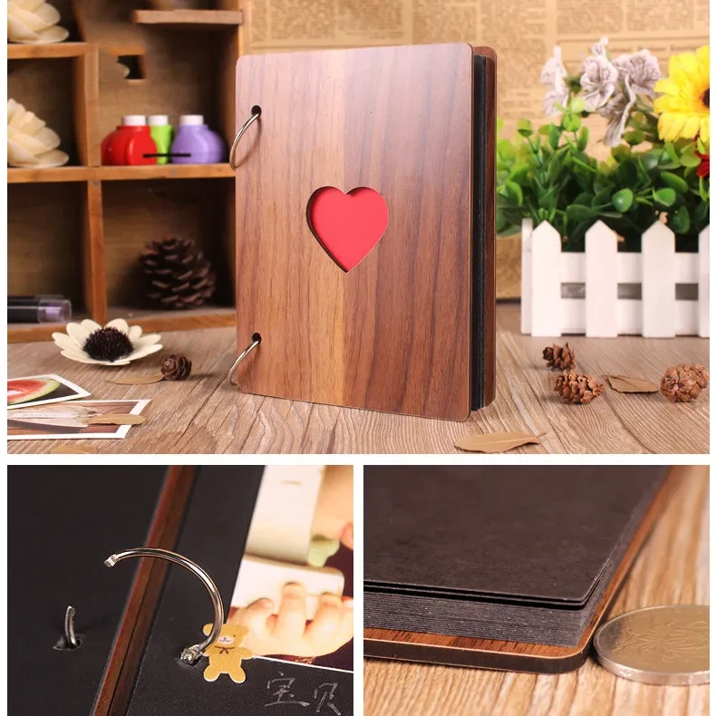 Home Fashion Simple 6-inch Wooden Photo Album