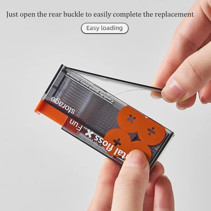 Portable Floss Dispenser  Automatic Ejectable Floss Organizer with 10 Disposable Floss Sticks