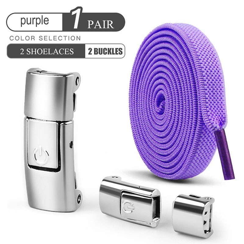 8mm No-Tie Elastic Shoe Laces with Press Lock Widened Flat Shoelaces