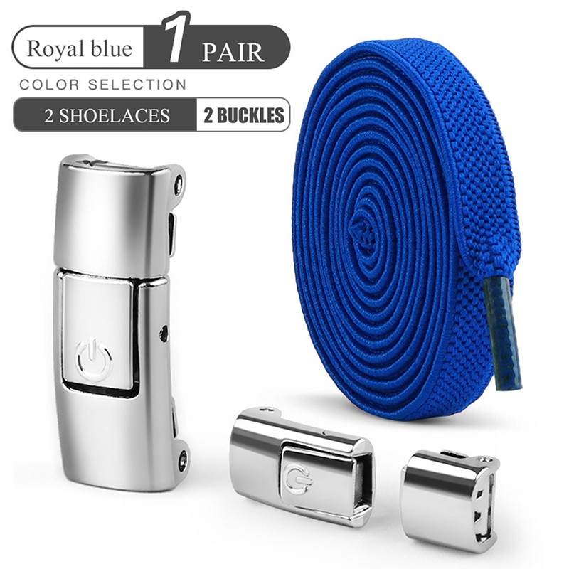 8mm No-Tie Elastic Shoe Laces with Press Lock Widened Flat Shoelaces