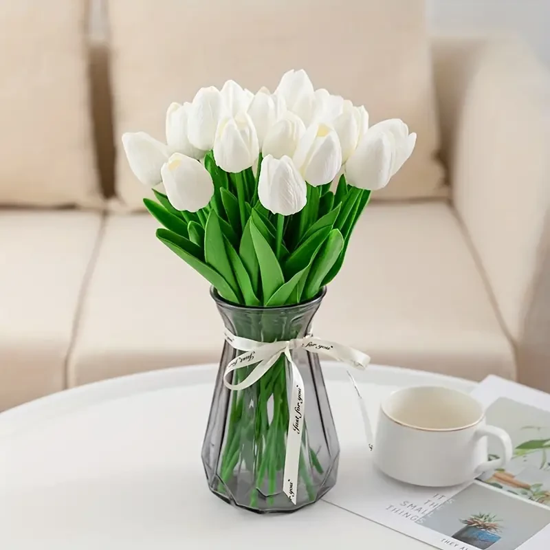 Real Touch Tulip Bouquet - 10pcs Artificial Flowers