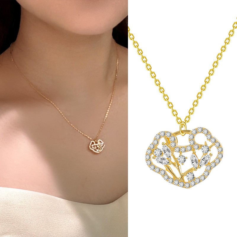 Net Red Wind Light Luxury Full Diamond Necklace