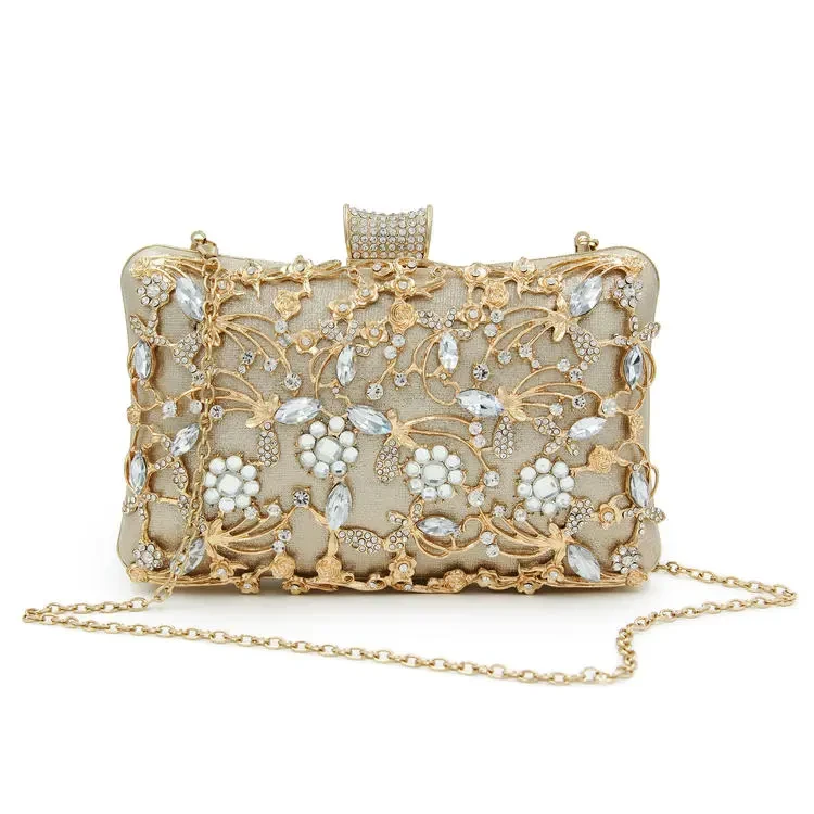 Hollow diamond cheongsam bag rhinestone bag clutch shoulder