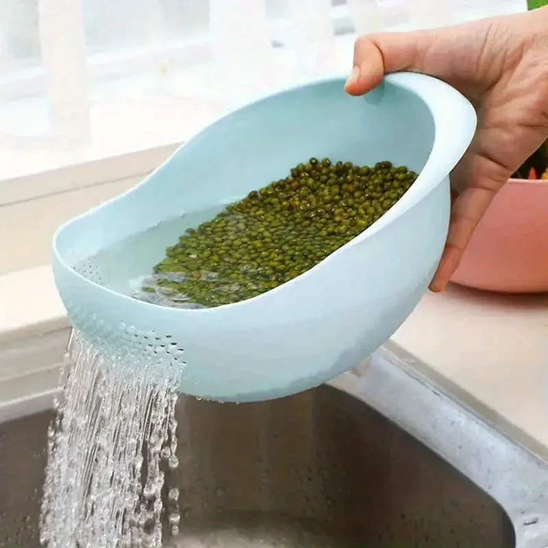 Plastic Rice Washing Bowl - Strainer