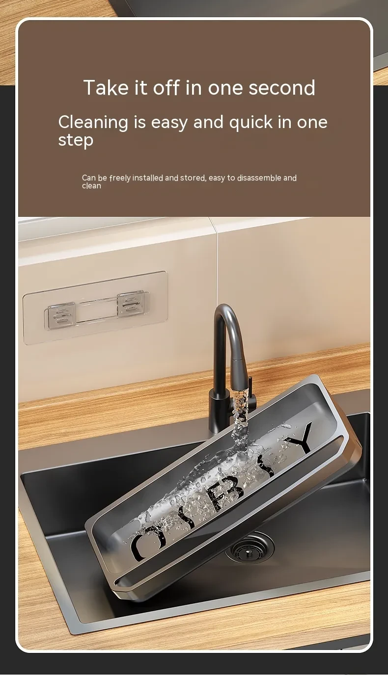 Rag Drain Rack Kitchen Sink Storage Shelf