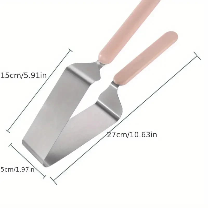 1pc Stainless Steel Cake Clip, Cake Slicer, Cake Clip, Slicer, Cake Cutting Special Baking Tool, Handicraft For Hotel Modern Minimalist Food Clip, Triangular Cake Transfer Baking Tool Eid Al-Adha Mubarak