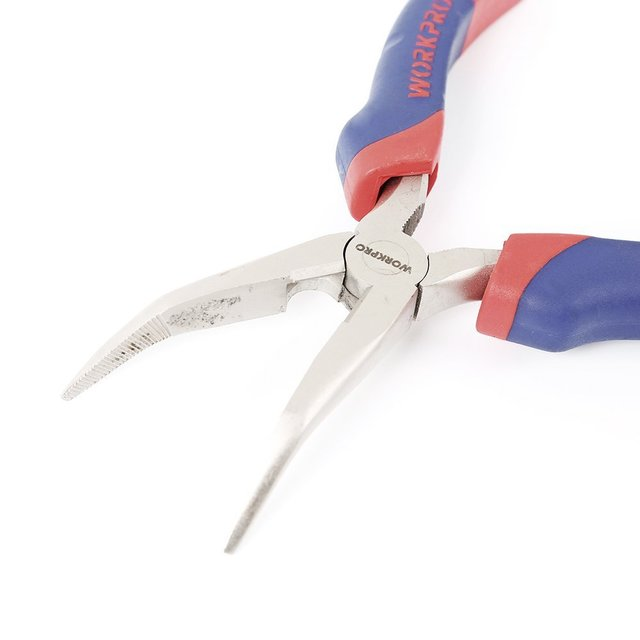 Double color sleeve handle curved nose pliers