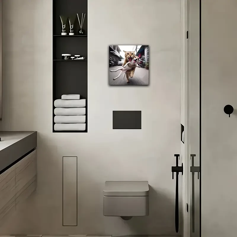 Funny Cat and Dog Art Poster