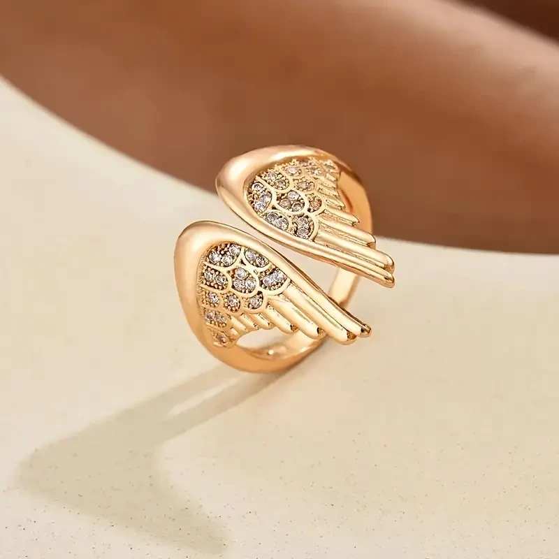 Boho Style Angel Wing Cuff Ring for Women