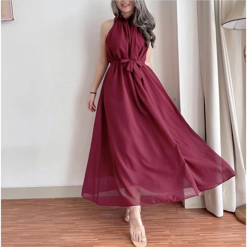 Longdress Halter Wedding / Party Dress / Bridesmaid Dress / Kondangan Dress