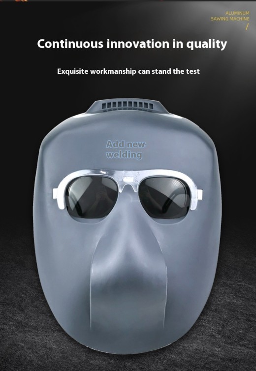 PC Welding Mask Head-mounted Ear Wear Polishing Argon Welding Gas Shielded Welding Protective Mask Radiation-proof Splash