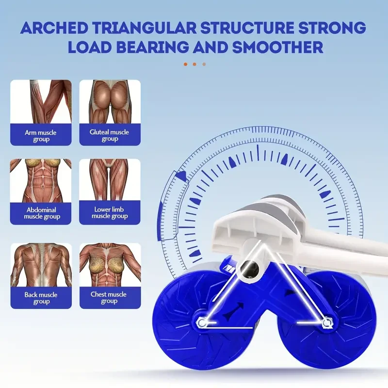 Automatic Rebound Abdominal Wheel with Elbow Support
