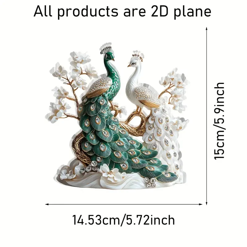 1pc Elegant Acrylic Peacock Figurine, 2D Tabletop Decor