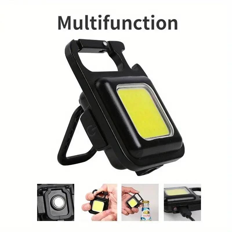 Multifunctional Mini COB Keychain Flashlight