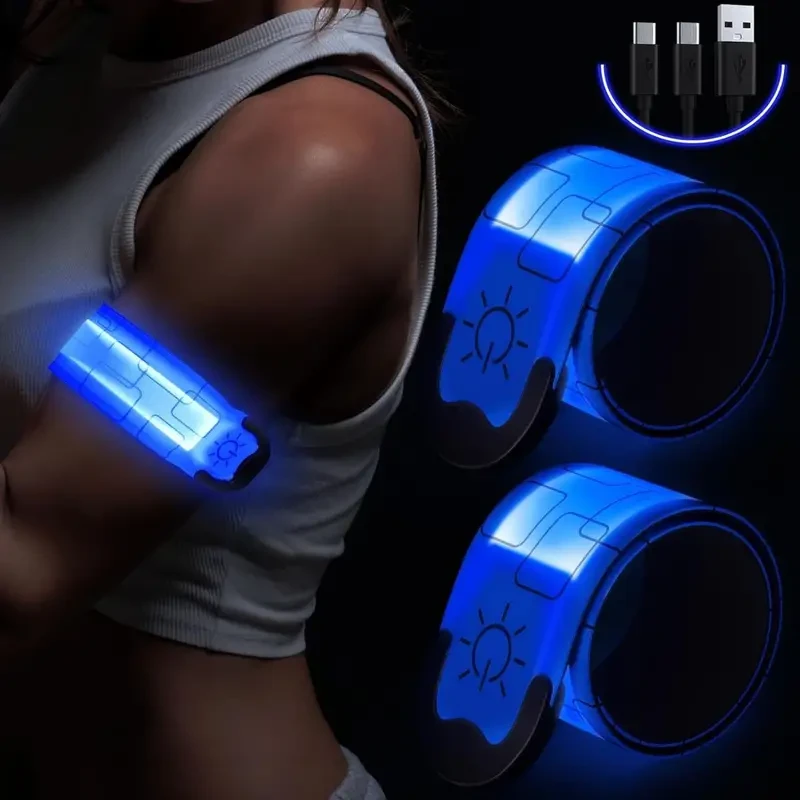 Rechargeable LED Armband for Running and Walking at Night (2 Pack)