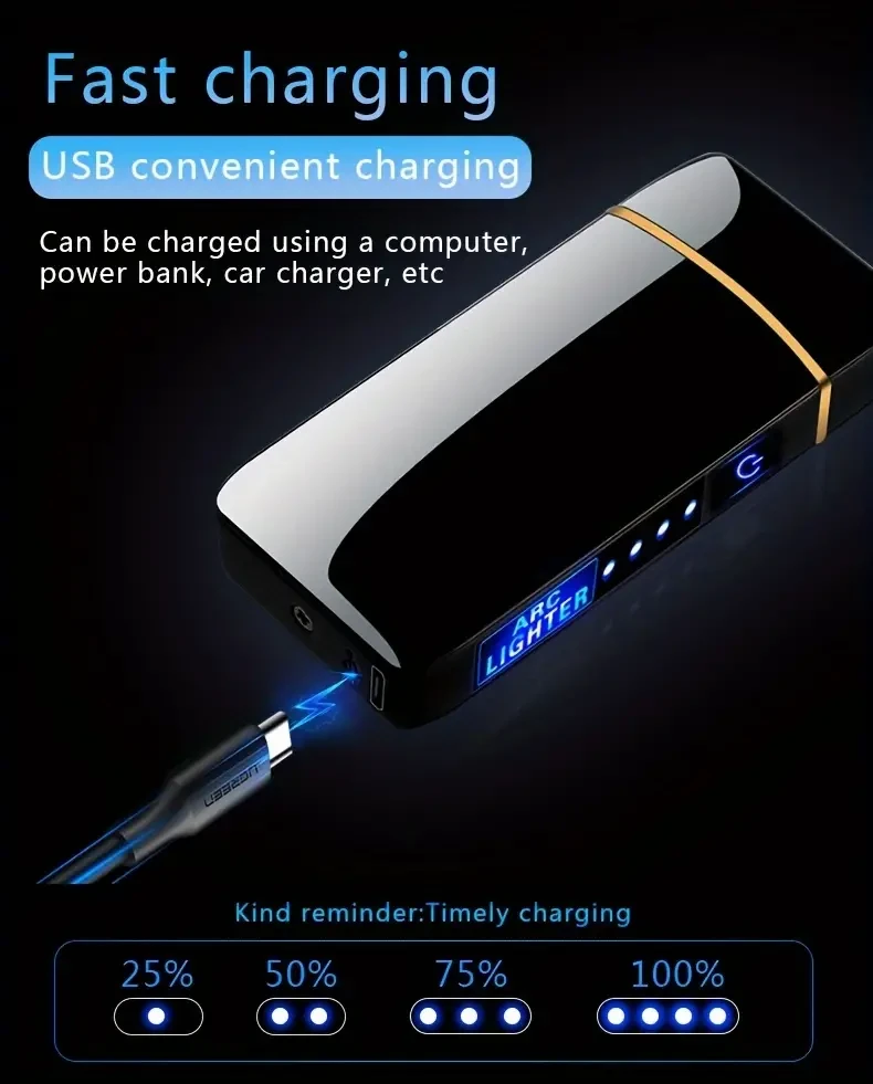 Outdoor Smart Arc Windproof USB Charging Lighter
