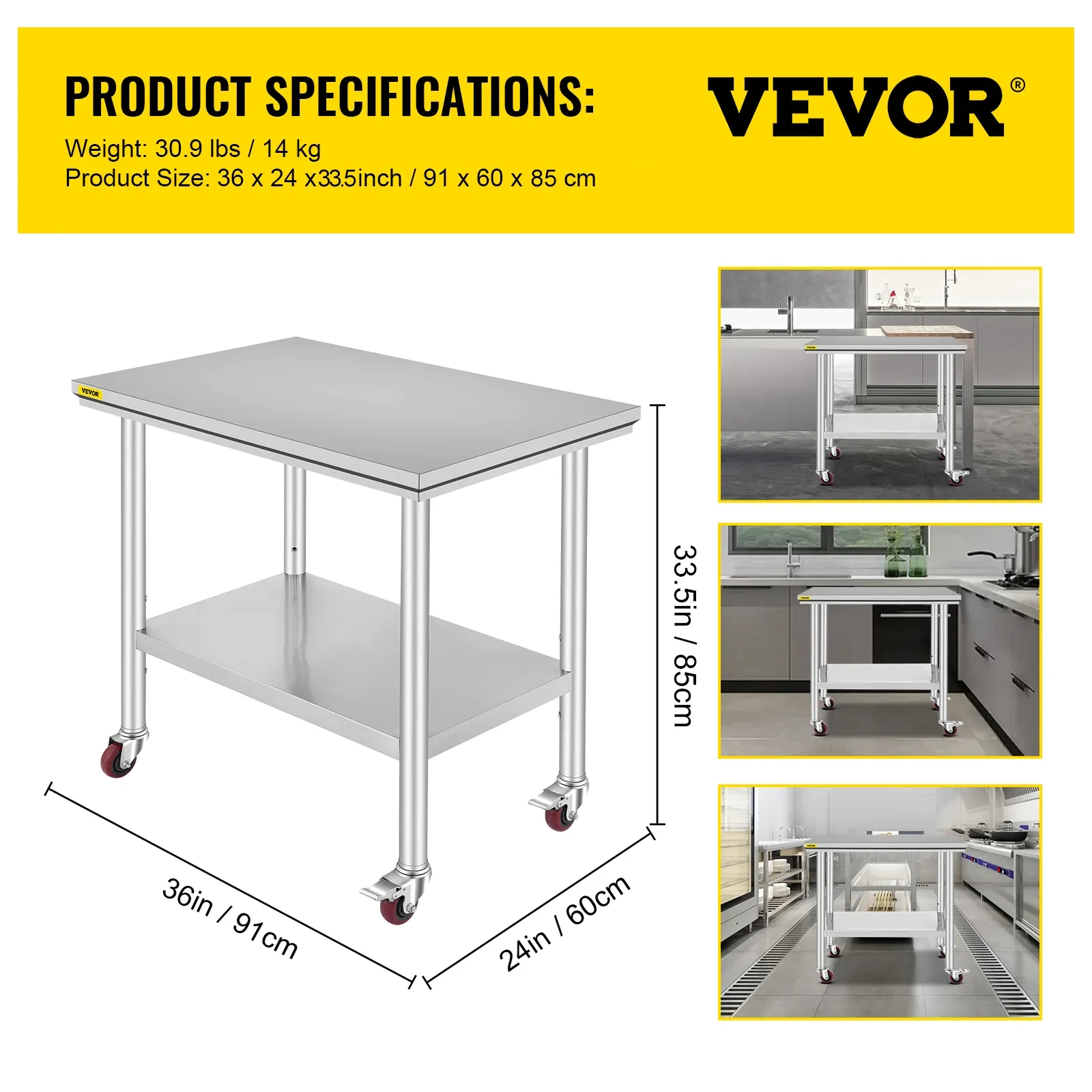 VEVOR Stainless Steel Work Table