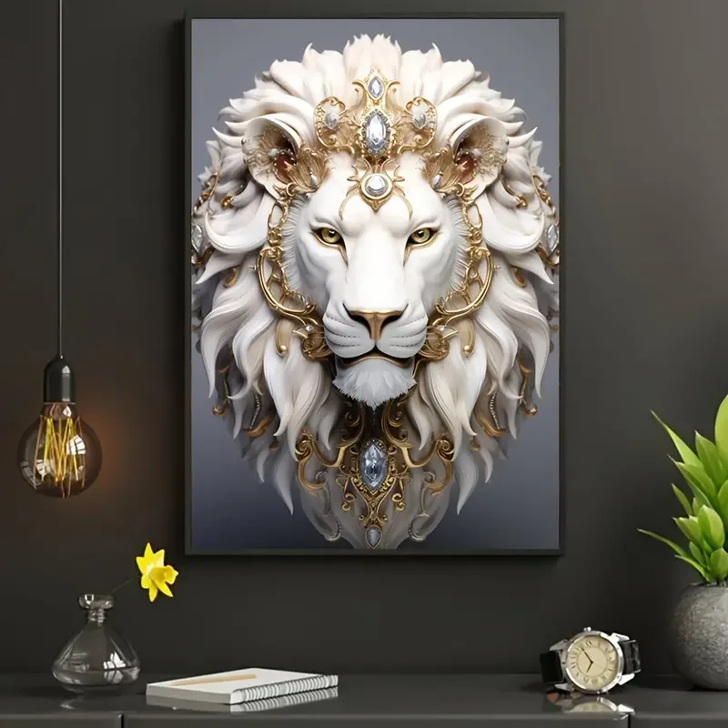 Frameless Modern Lion Canvas Art Print, 79.98x119.99 cm