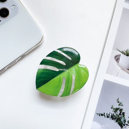 Cute Green Leaves Smartphone Holder Finger Stand Support For Phone Handband