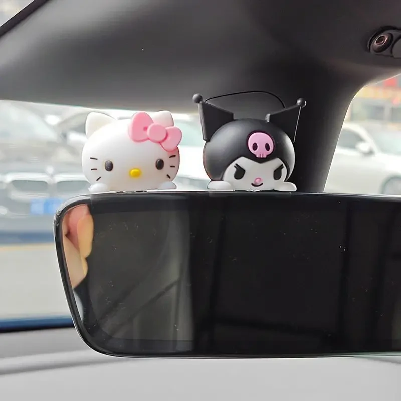 Hello Kitty Sanrio Car Dashboard Decor - Cute Silicone Cartoon Ornament, High-End Interior Accessory