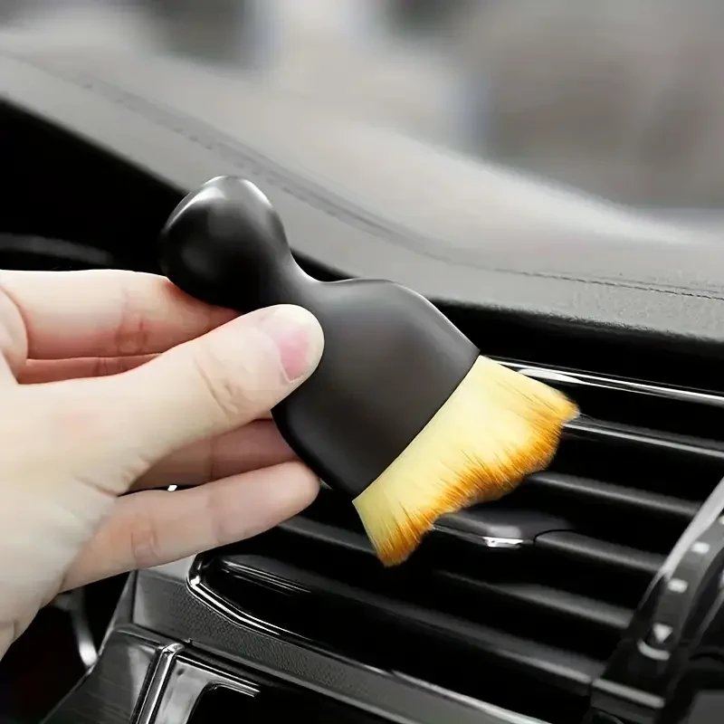 Easy-Clean Soft Car Interior Dust Brush for Air Vents - Durable ABS, Retro Gaming Design