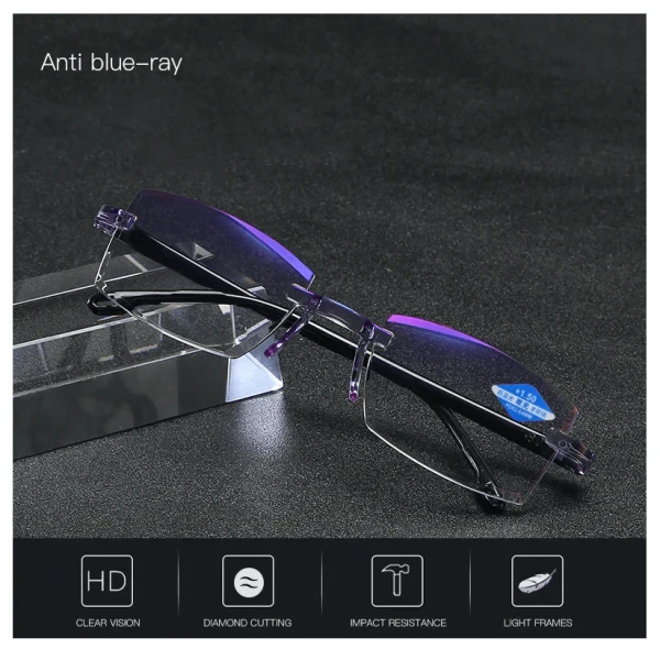 Biofocal Near FAR Progressive And Anti-Blue Eyewear HD lens Diamond-Cut