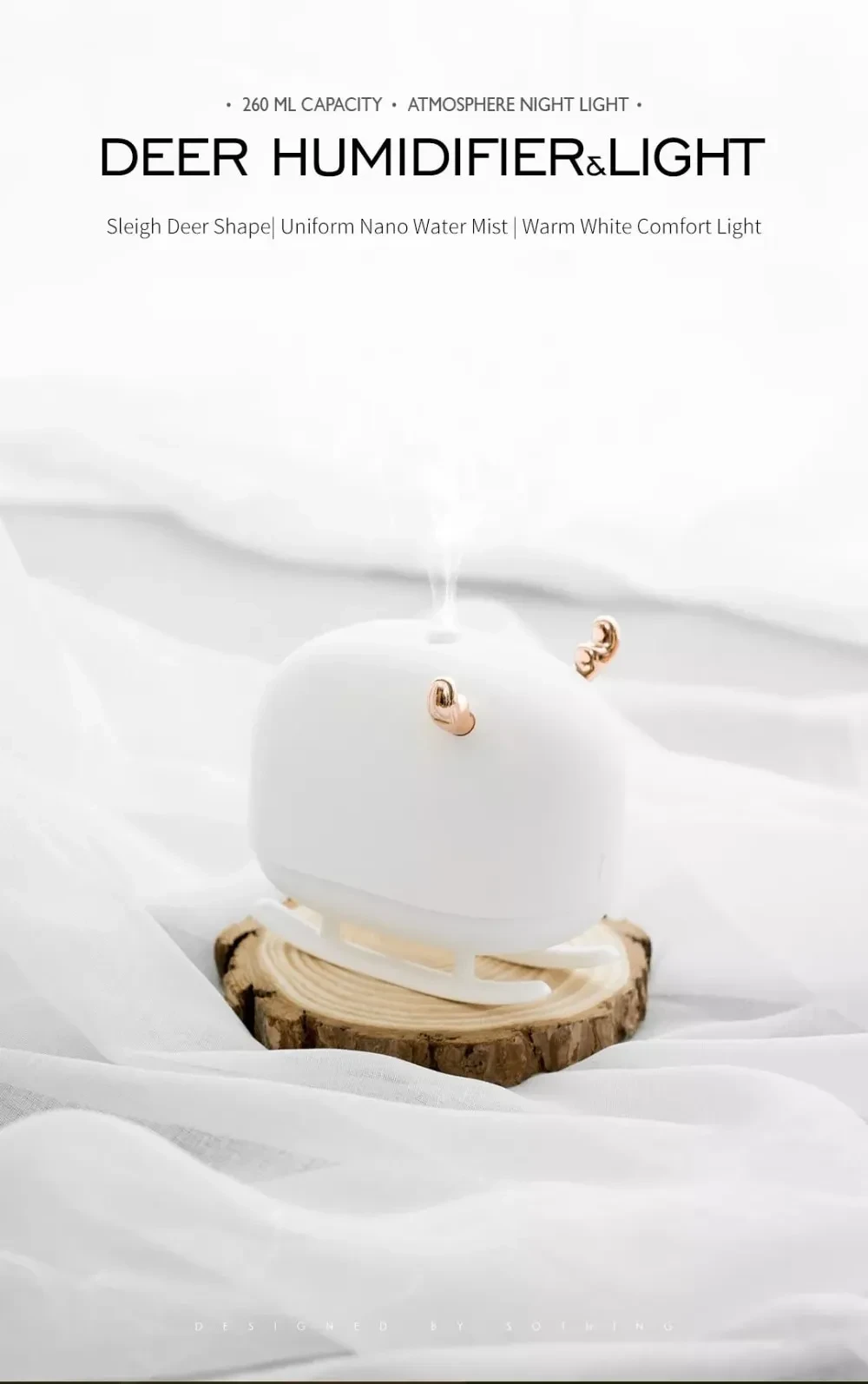 Sled deer small portable usb aromatherapy humidifier