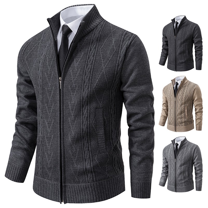 Mens Cashmere Padded Knitted Sweater Coat Mens Cashmere Padded Knitted Sweater Coat
