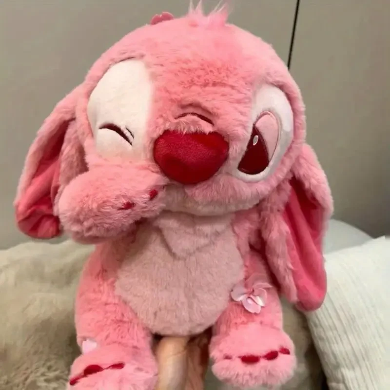 Angel Series Stitch Plush Figure, Party Favor for Teens 14+, Premium Polyester Fiber, Stitch Stuffed Animal Sleeping Pillow, Valentine's Day Birthday Wedding Anniversary Gift, Creative Pink Collectible Toy