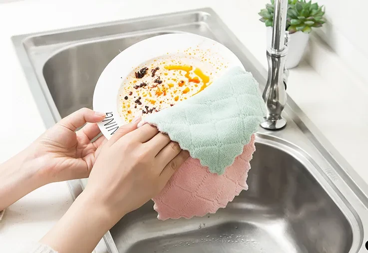 Kitchen dishcloth Water absorbent and oil-free towel