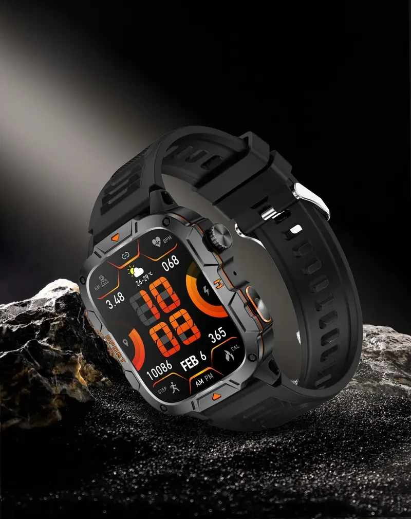 SYNWOO Alloy Smart Watch: 4.98cm Screen, IP68 Waterproof, Wireless Calls, Outdoor Fitness Tracker, LED Flashlight, SOS, Multiple Sports Modes, Realtek8763ewe Chip, 420mAh Battery, Wireless 5.2, Magnetic Charging, TFT Display, Expandable Clasp, Pressure Tr