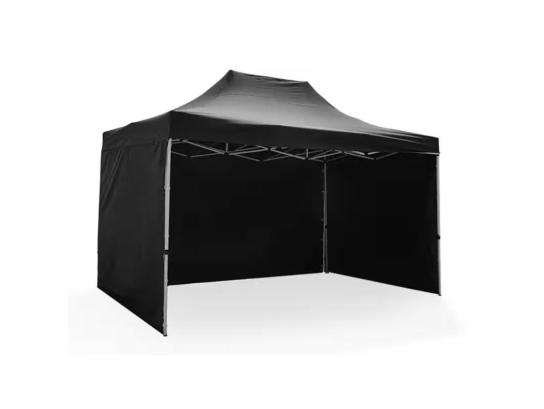 Gazebo 3M X 4.5M Black with 3 side walls
