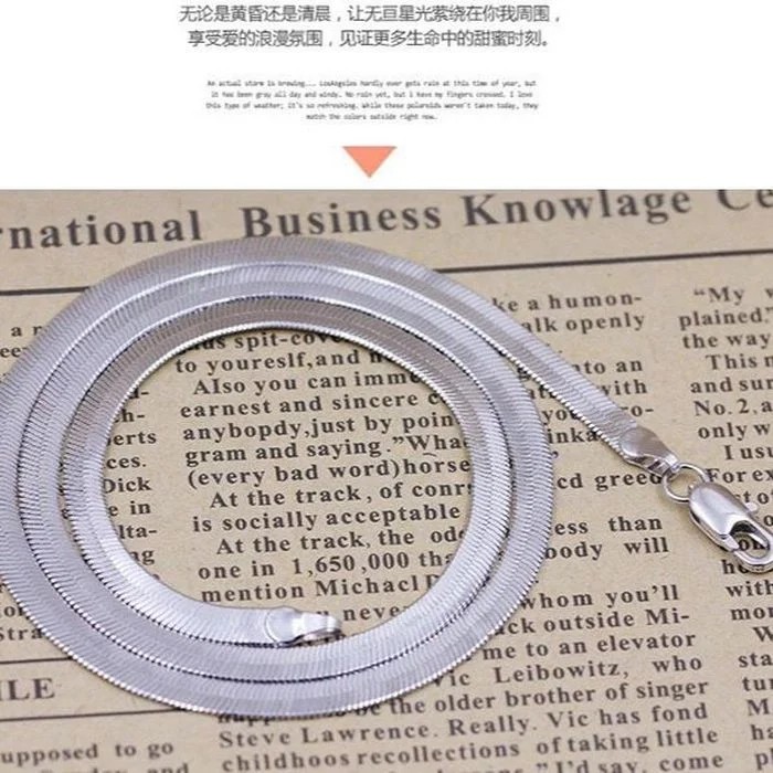 New 925 Sterling Silver 4MM Blade Chain Necklace