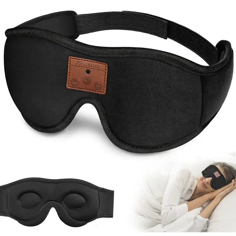 URIZONS Headband Eyemask Wireless Headphones - 3D Ergonomic Design TWS Sleep Earphones Headband Wireless Music Eyeshield Earbuds, Washable Sleeping Headsets with Built in Speakers for Yoga/Business Travel