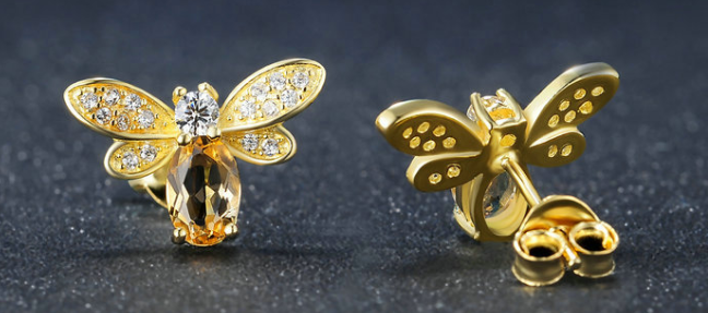 Natural citrine earrings