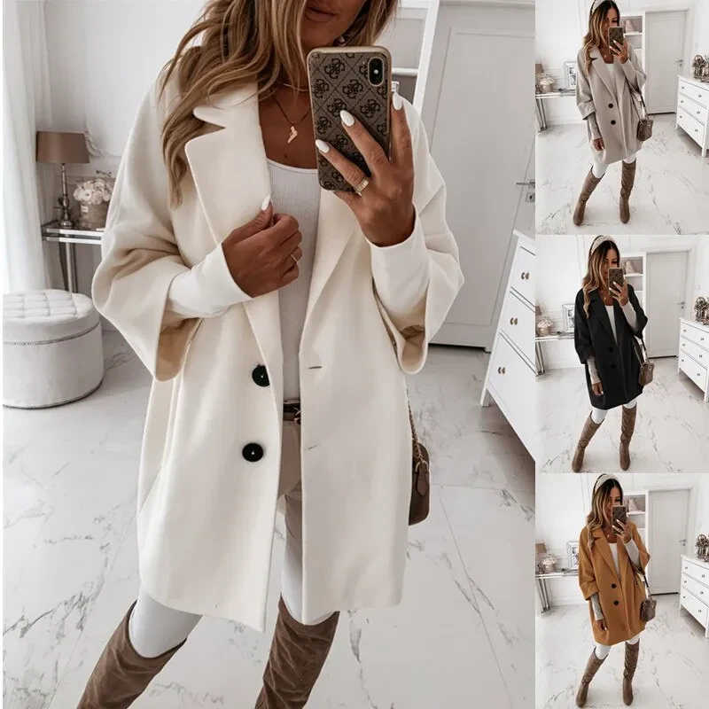 Vintage Long Wool Coat for Women