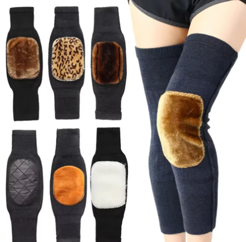 Knee-skin Fur Knee Pads Winter Warm Thickening Long Men and Women Leggings Motorcycle
