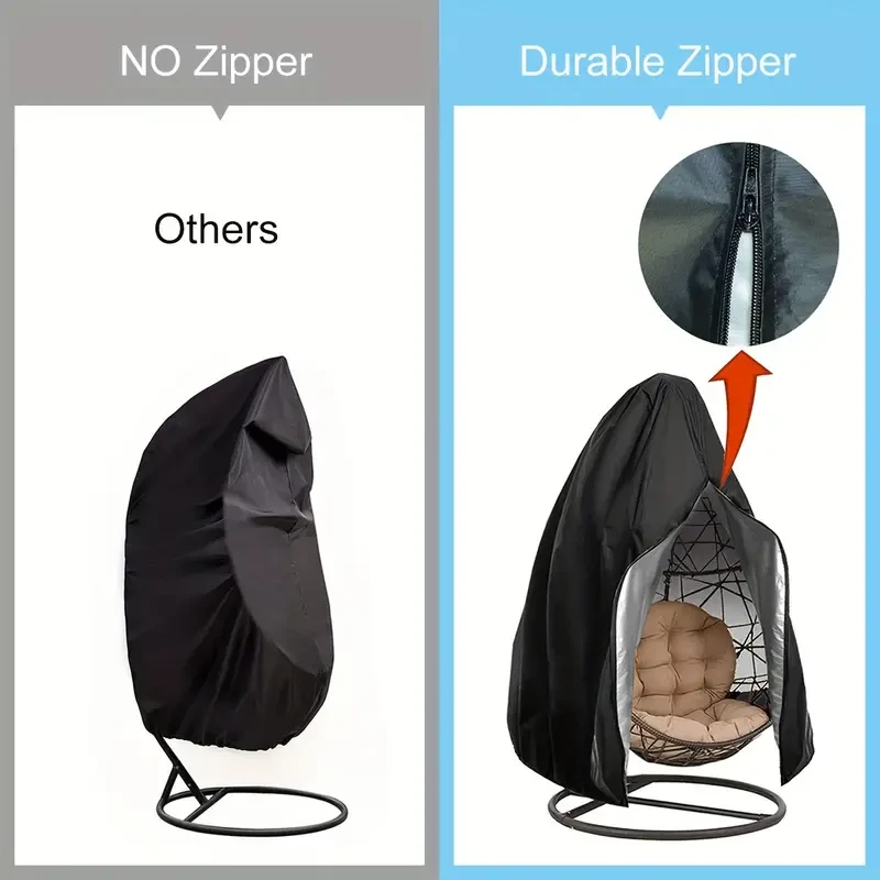 Patio Egg Chair Cover with Zipper - Durable, Waterproof, Windproof Heavy Duty Outdoor Hanging Chair Cover