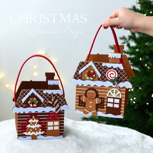 Christmas Felt House Handbag Christmas Gift Bag