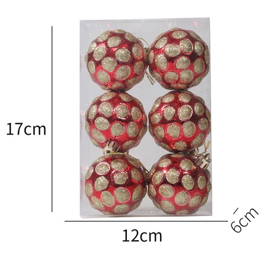 Plastic Christmas Ball 6cm 6PCS Christmas Gift