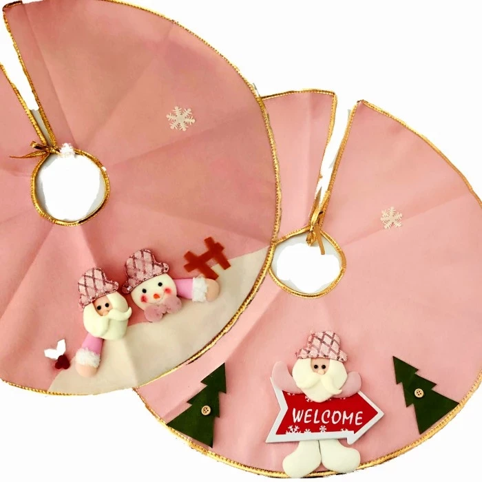 Christmas Carpet Pink Doll Christmas Decor Tree Skirt Tree Bottom Mat Christmas Ornaments