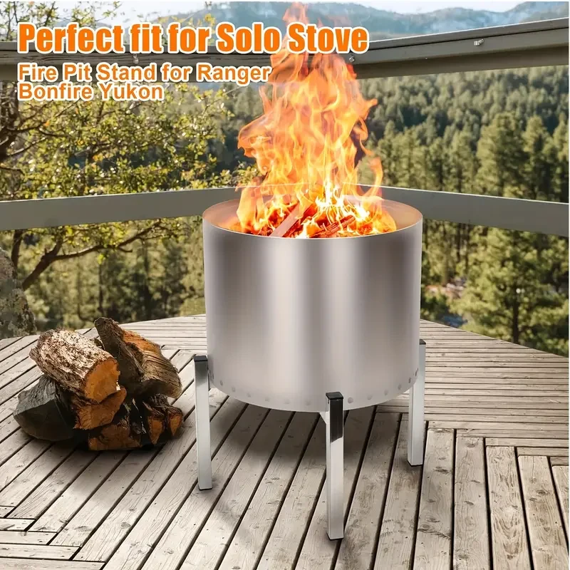 Uniflasy 15-27 Inch Firepit Stand for Smokeless Fire Pits