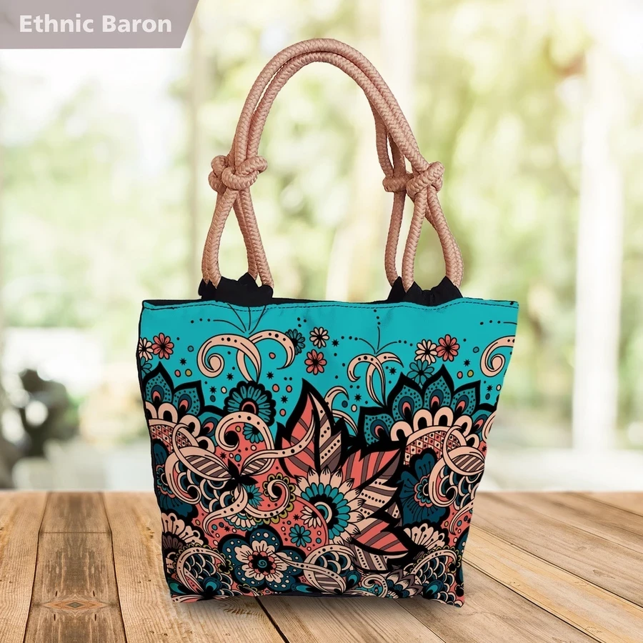 Totebag Batik Printing Ethnic Motif Tribal Tropical Floral Flower Baron flower