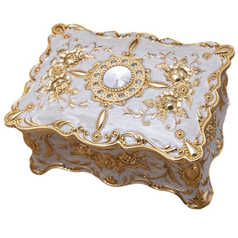 Metal Large Capacity Double-layer Jewelry Box Creative European Style