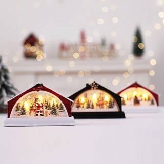 Christmas Display Christmas Village Warm White Lights Gift Christmas Home Decoration Ornaments