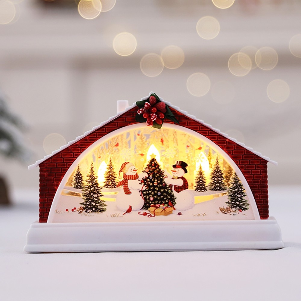 Christmas Display Christmas Village Warm White Lights Gift Christmas Home Decoration Ornaments